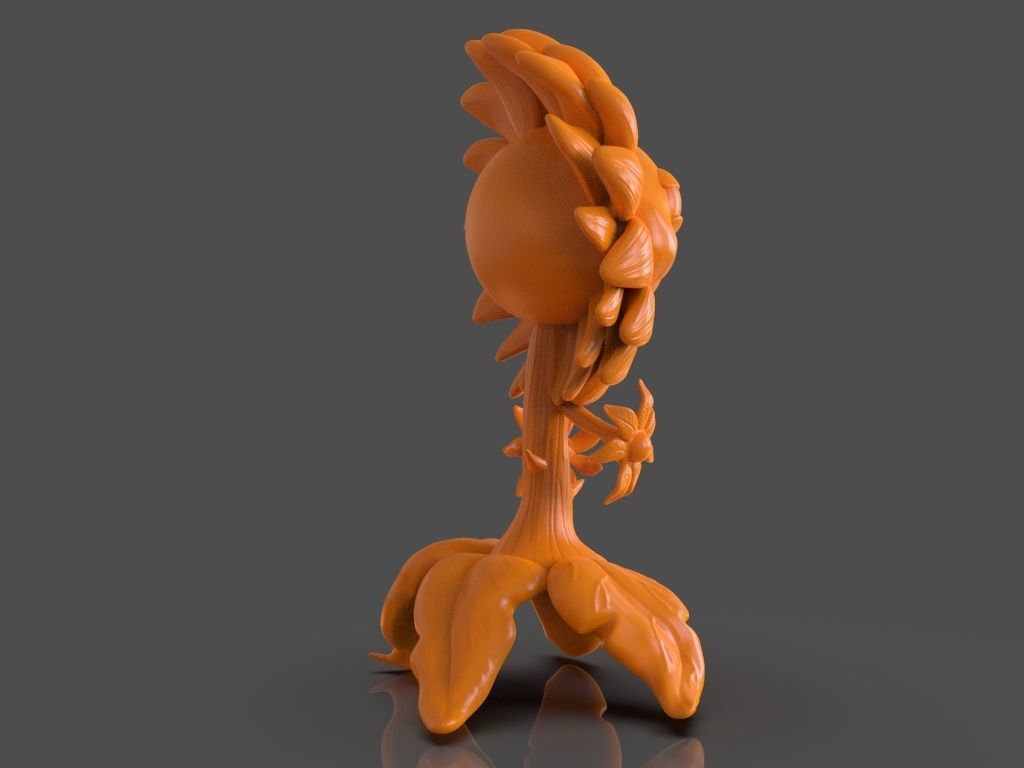 Sunflower from Plants VS Zombies and ZBrush timelapse 3D print model_7