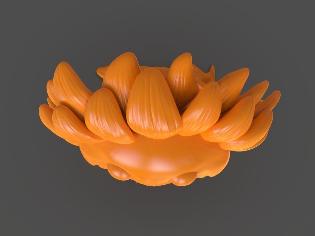 Sunflower from Plants VS Zombies and ZBrush timelapse 3D print model_13