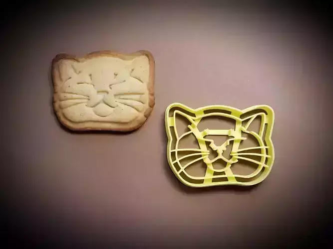 Sleepy cat cookie cutter 3D print model