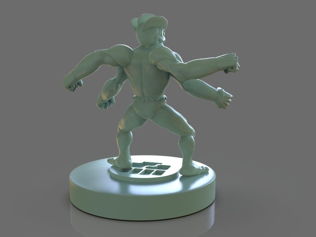 Pokemon Machamp Figurine and ZBrush Timelapse 3D print model_5