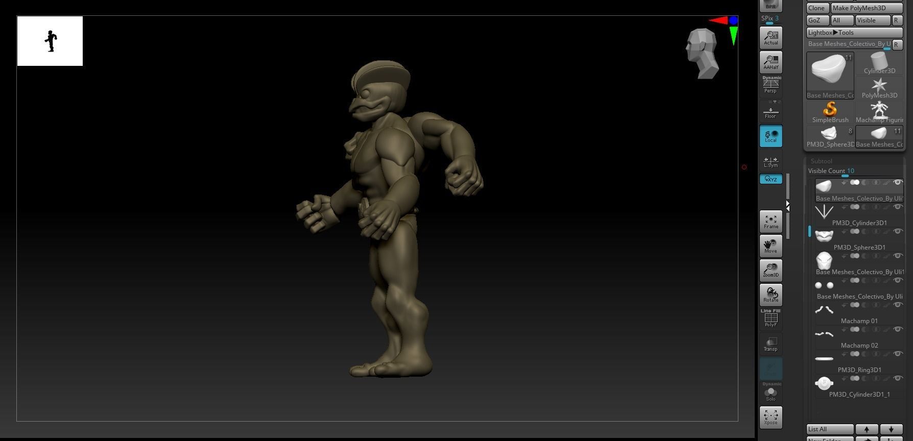 Pokemon Machamp Figurine and ZBrush Timelapse 3D print model_15