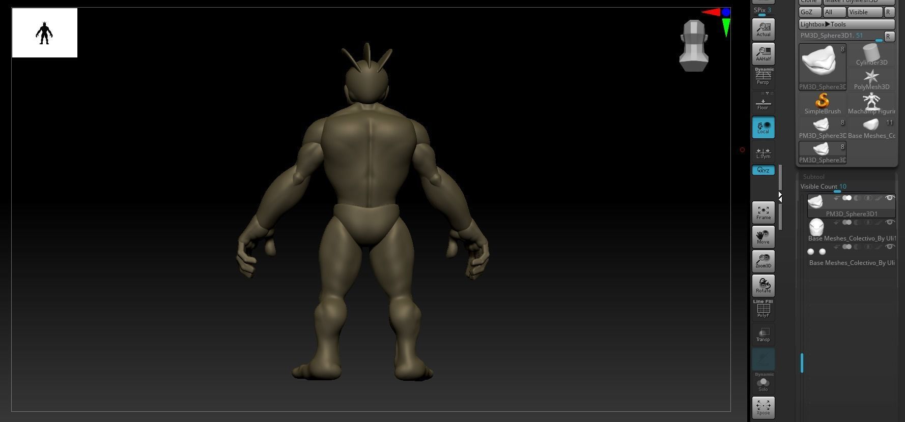 Pokemon Machamp Figurine and ZBrush Timelapse 3D print model_21