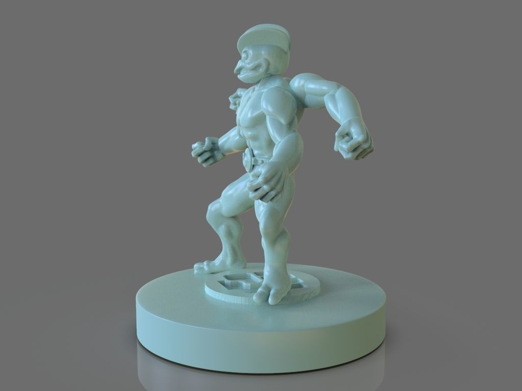 Pokemon Machamp Figurine and ZBrush Timelapse 3D print model_2
