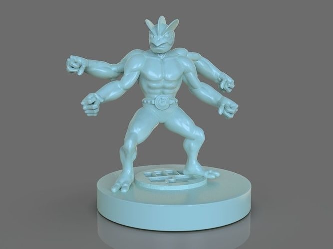 Pokemon Machamp Figurine and ZBrush Timelapse 3D print model