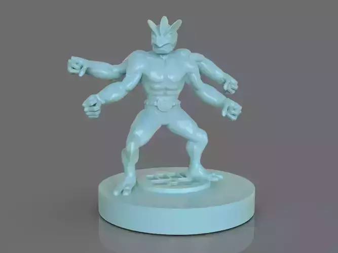 Pokemon Machamp Figurine and ZBrush Timelapse 3D print model