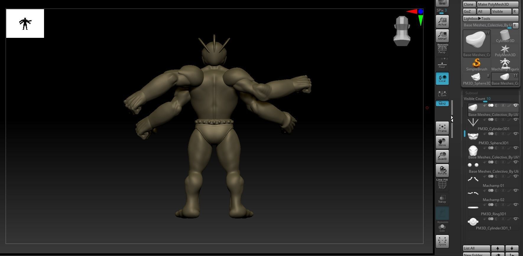 Pokemon Machamp Figurine and ZBrush Timelapse 3D print model_19