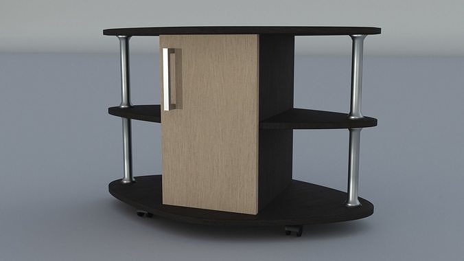 Modern coffee table color wenge and beige wood for interior 3D model