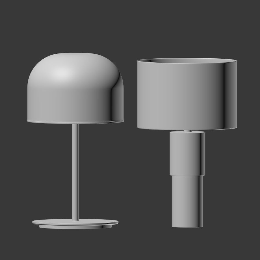5 Table Lamps Set 1 3D model_2