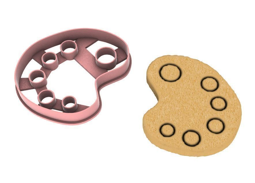 Painting palette cookie cutter 3D print model_4