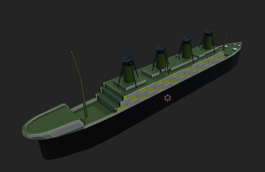 Titanic ship Low-poly 3D model_1