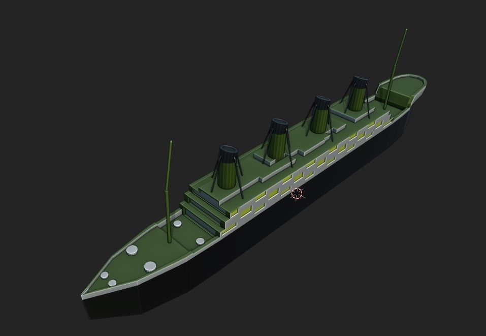 Titanic ship Low-poly 3D model_5