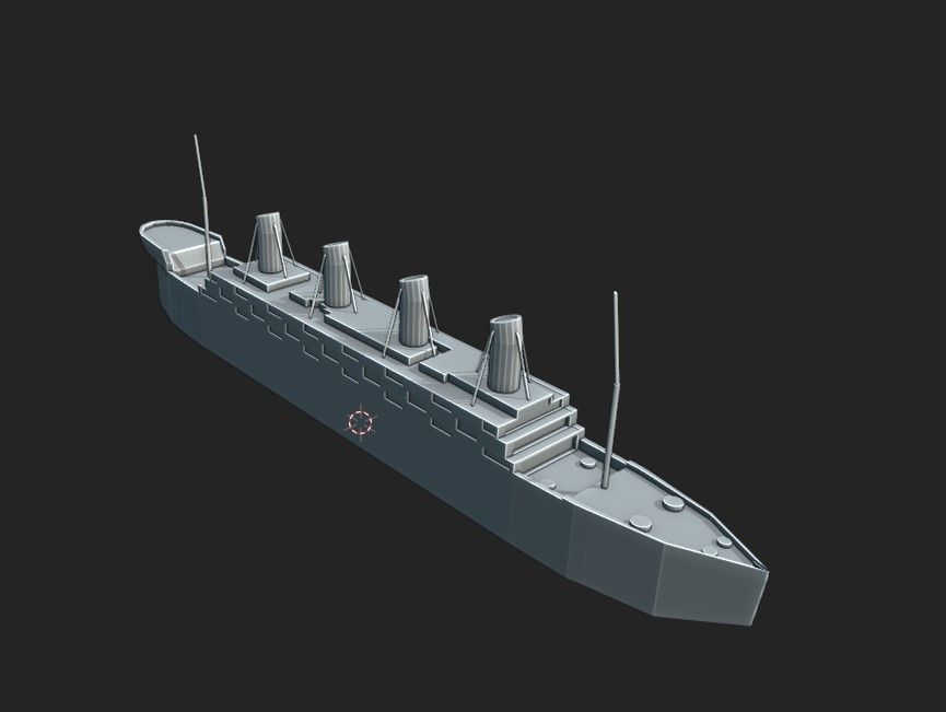 Titanic ship Low-poly 3D model_6