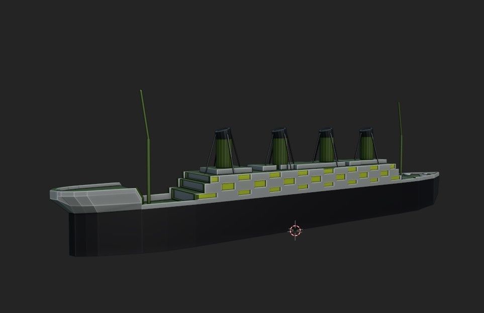 Titanic ship Low-poly 3D model_3
