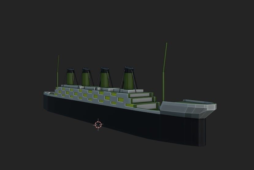 Titanic ship Low-poly 3D model_4
