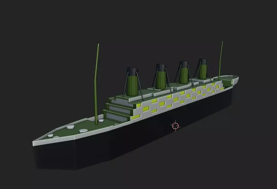 Titanic ship Low-poly 3D model_0
