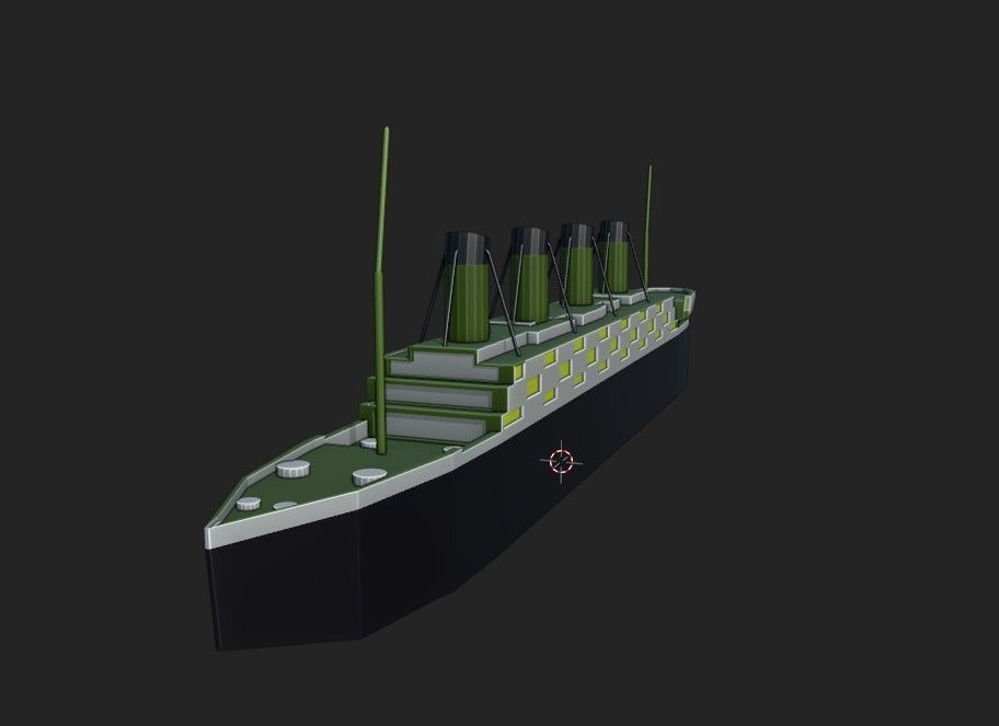 Titanic ship Low-poly 3D model_2
