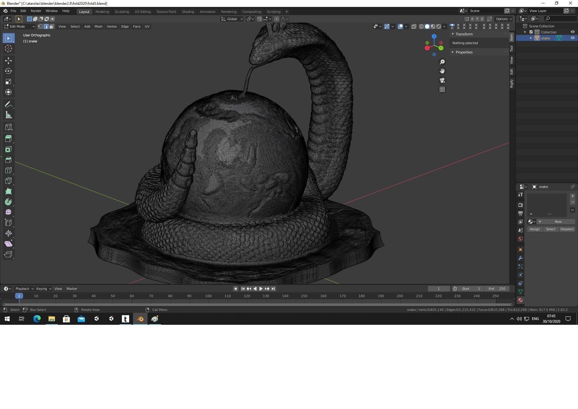 Erth2020 statue of snake on table 3D print model_10