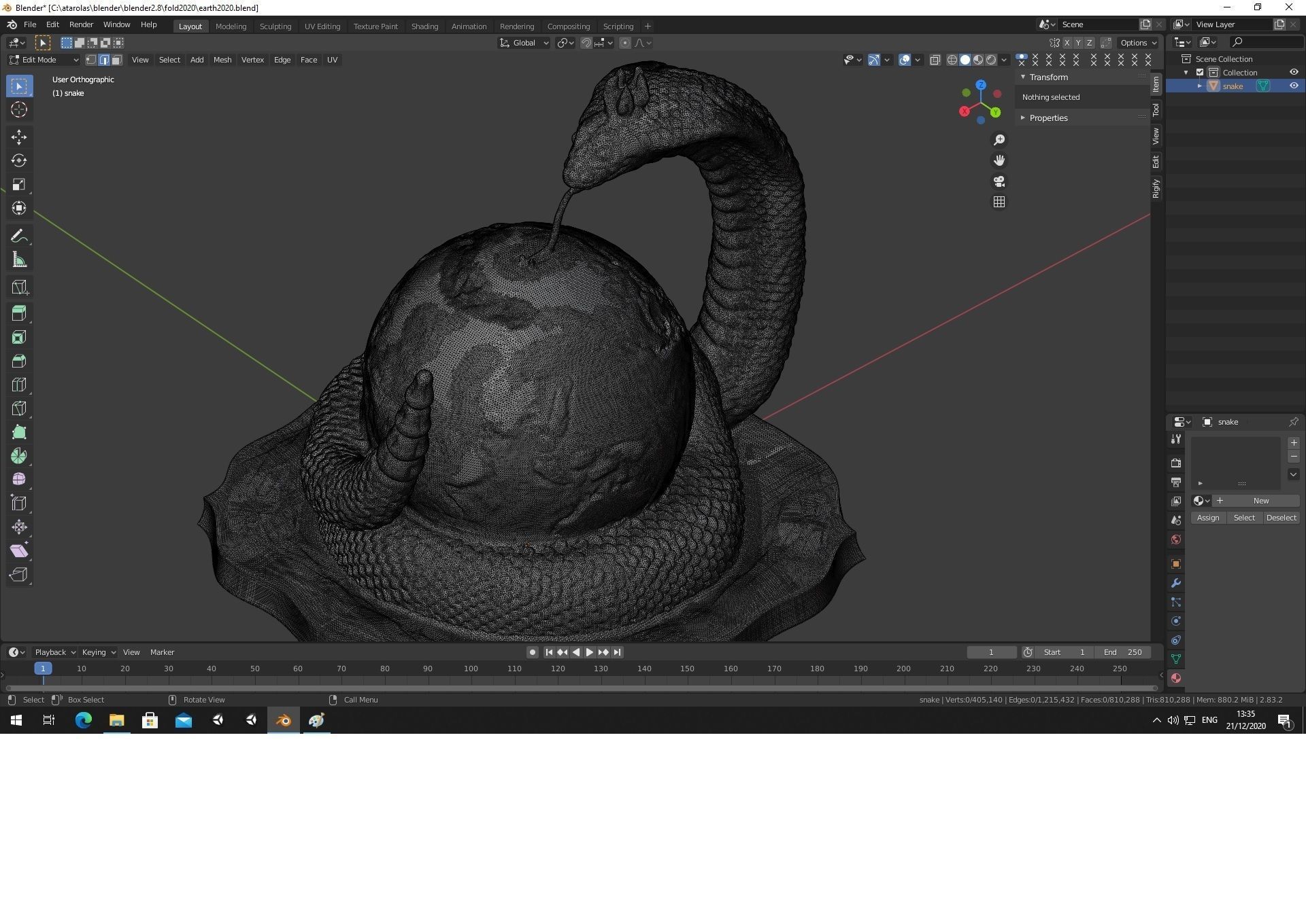 Erth2020 statue of snake on table 3D print model_9