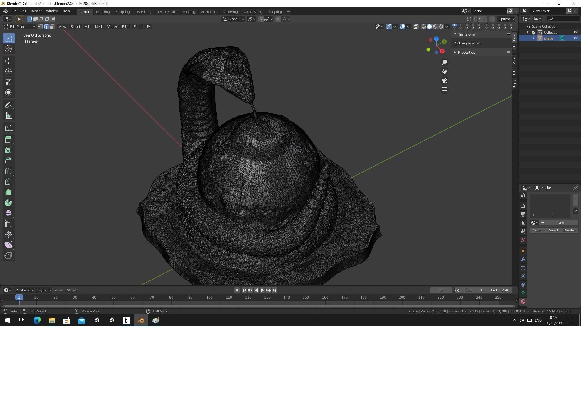 Erth2020 statue of snake on table 3D print model_11