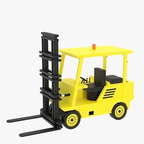 Cartoon Forklift Low-poly 3D model
