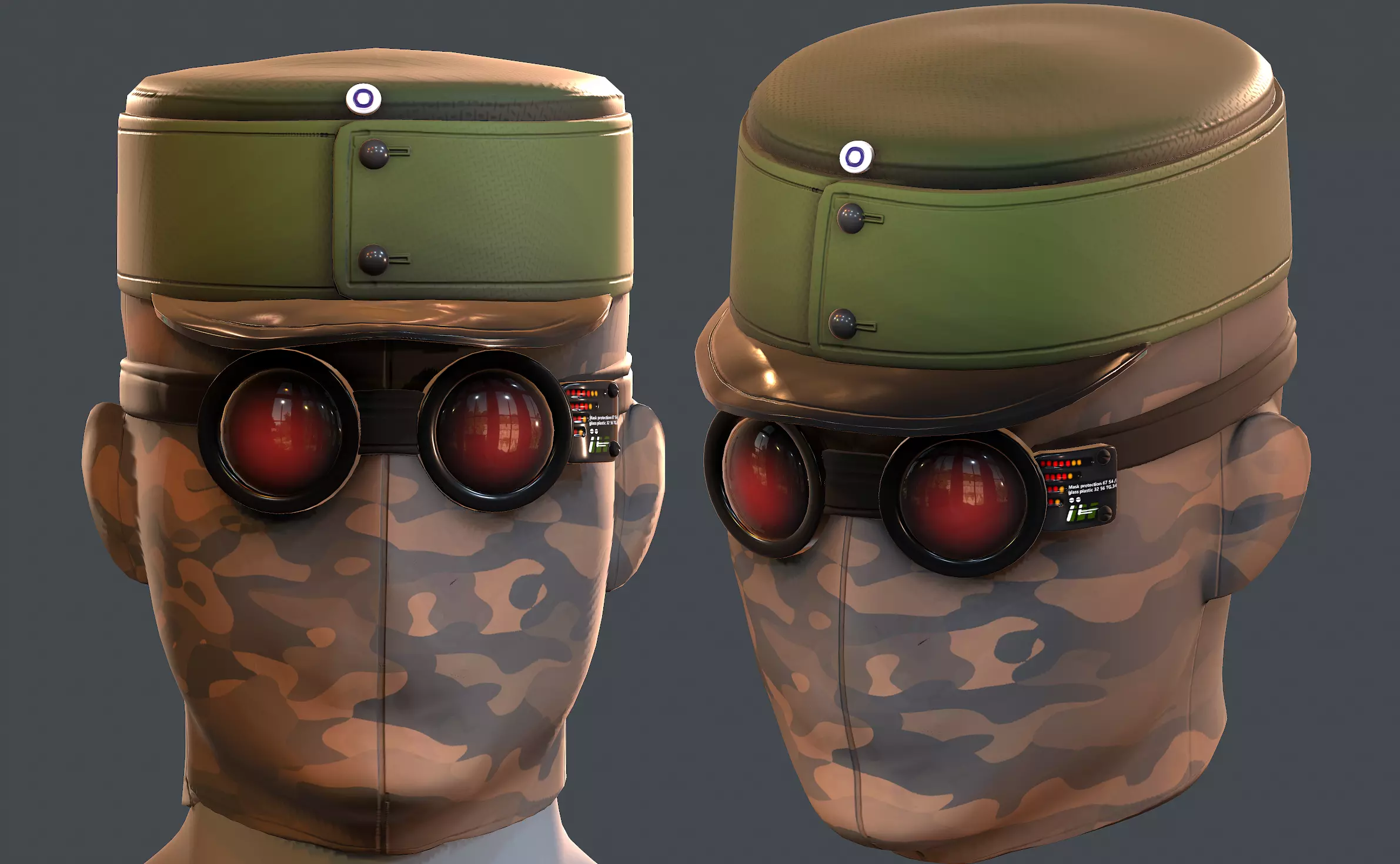 Gas mask helmet 3d model scifi Low-poly Low-poly 3D model
