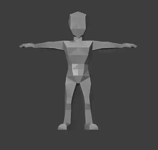 Low poly character polygonal man