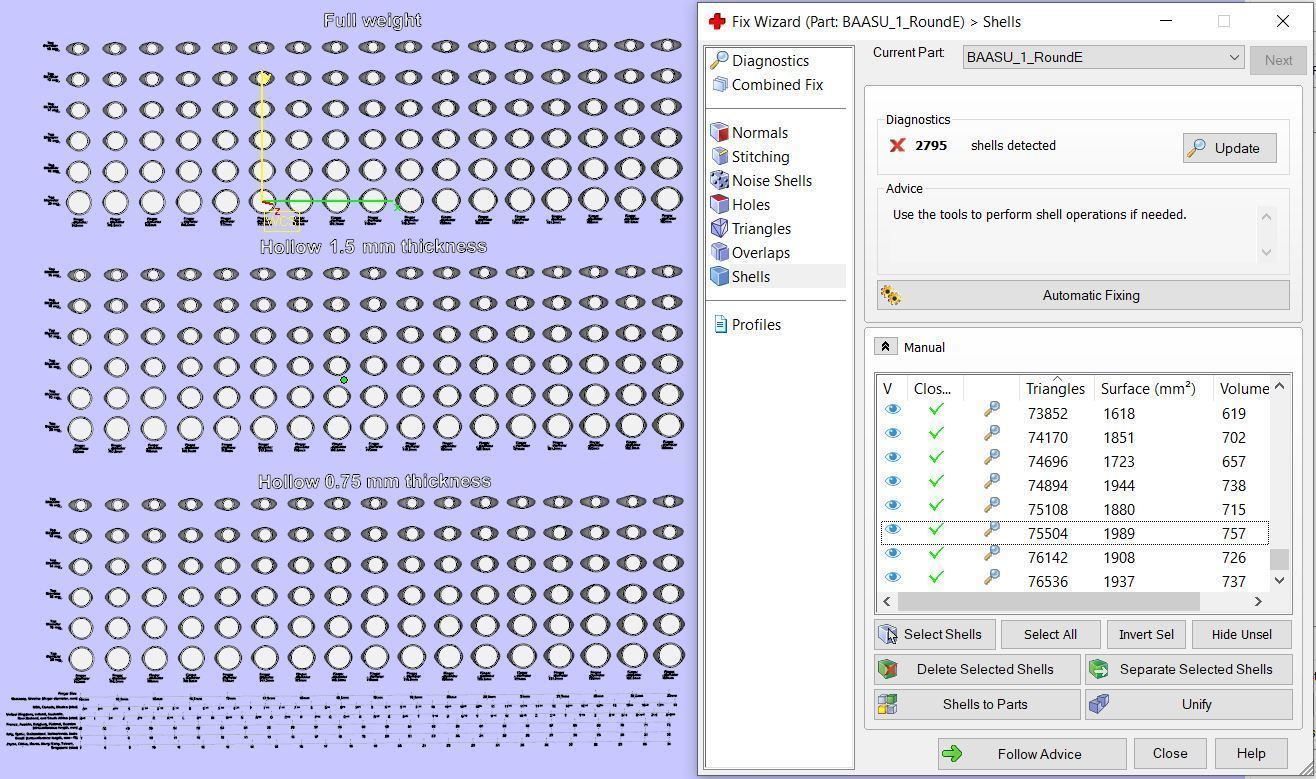 Signet rings set ROUND top 3D print model_13