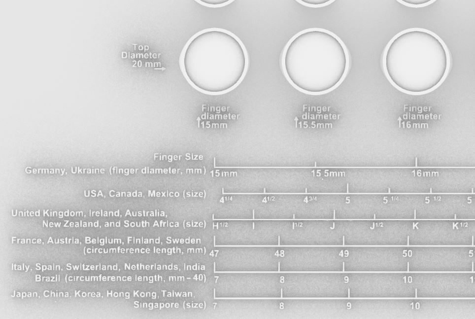 Signet rings set ROUND top 3D print model_2