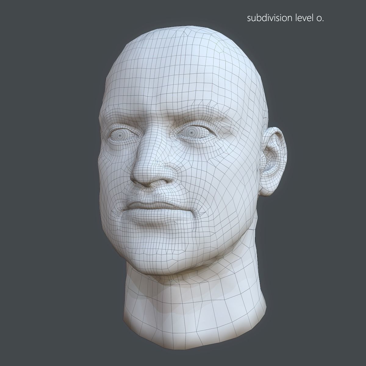 Male head PBR Realistic low poly Low-poly 3D model Low-poly 3D model_10