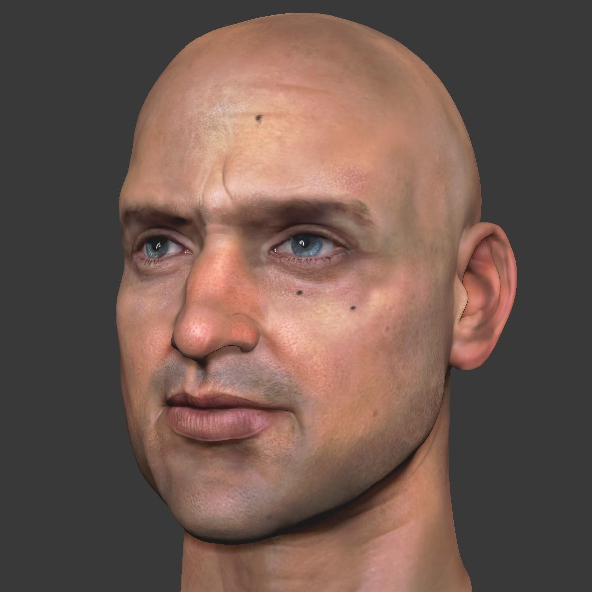 Male head PBR Realistic low poly Low-poly 3D model Low-poly 3D model_3
