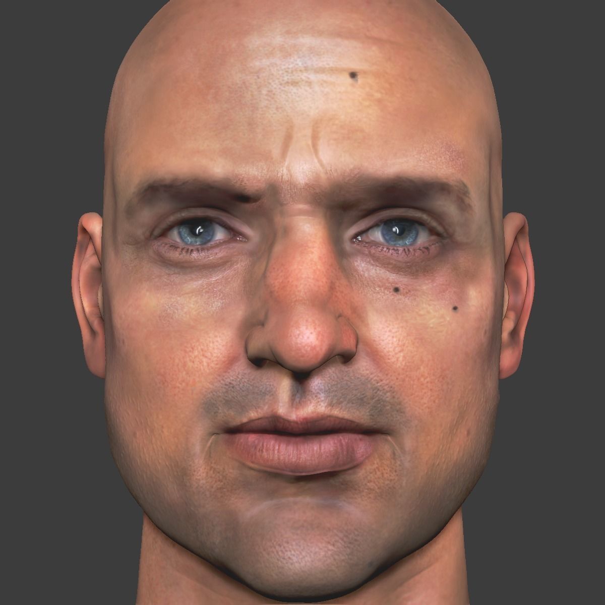Male head PBR Realistic low poly Low-poly 3D model Low-poly 3D model_2