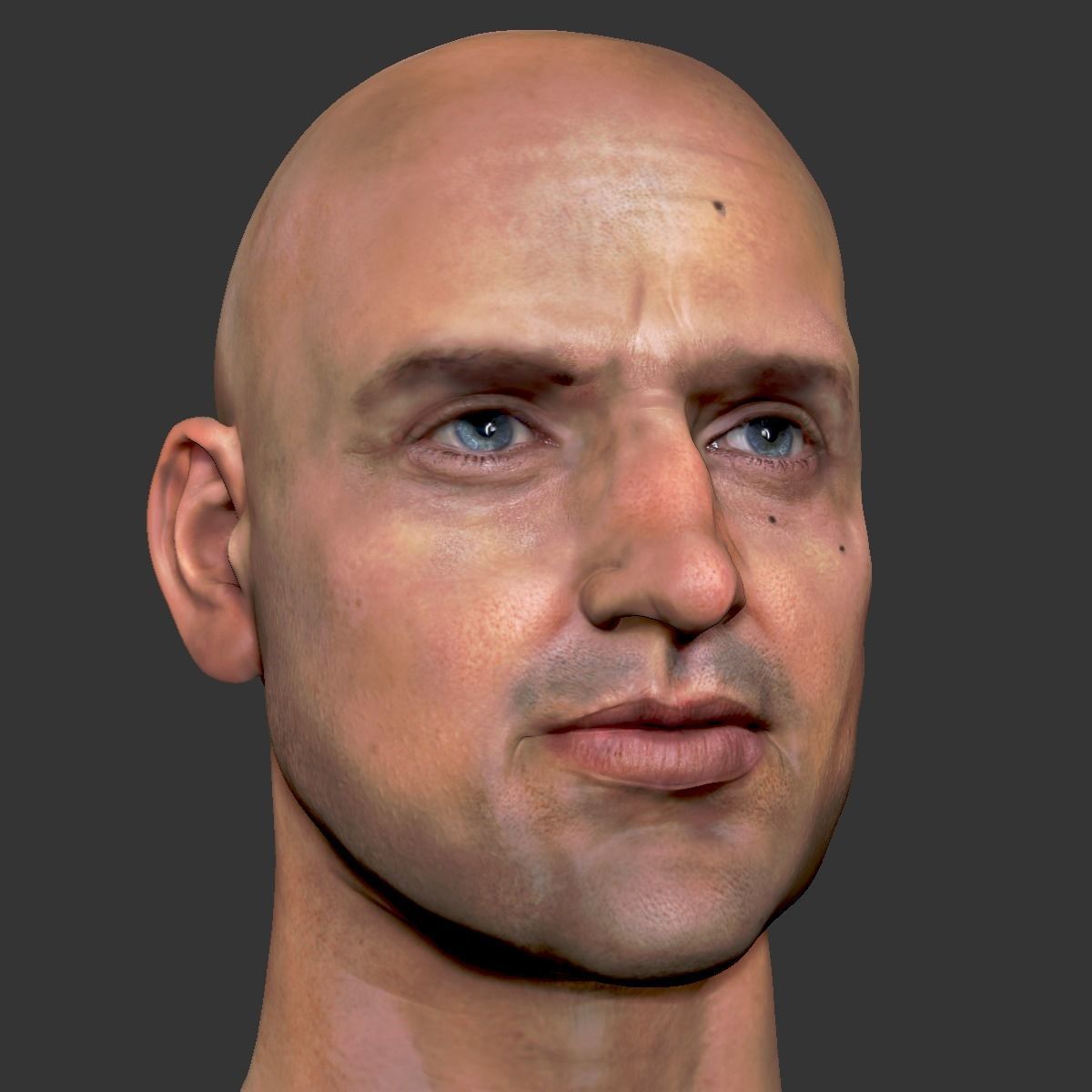 Male head PBR Realistic low poly Low-poly 3D model Low-poly 3D model_4