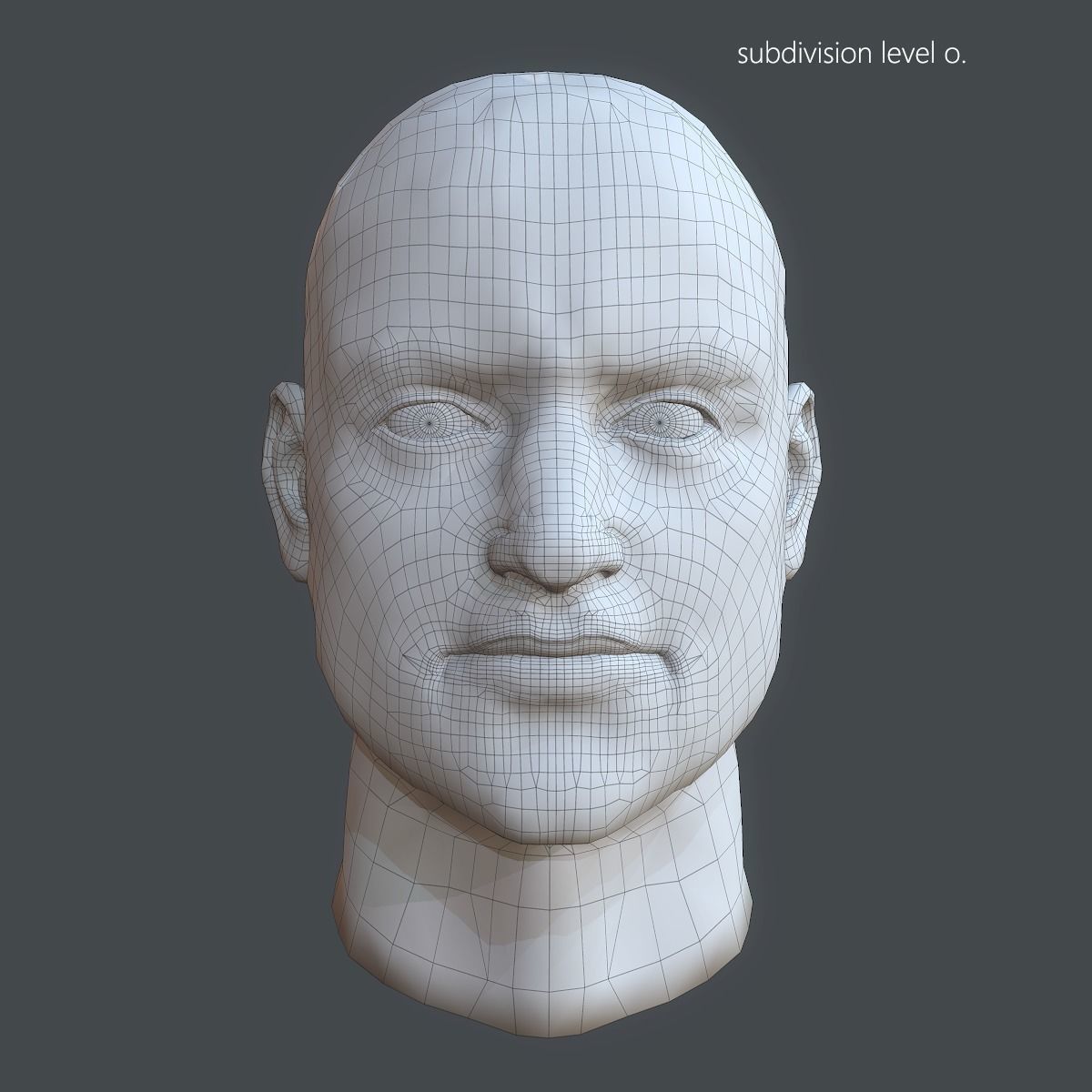 Male head PBR Realistic low poly Low-poly 3D model Low-poly 3D model_9