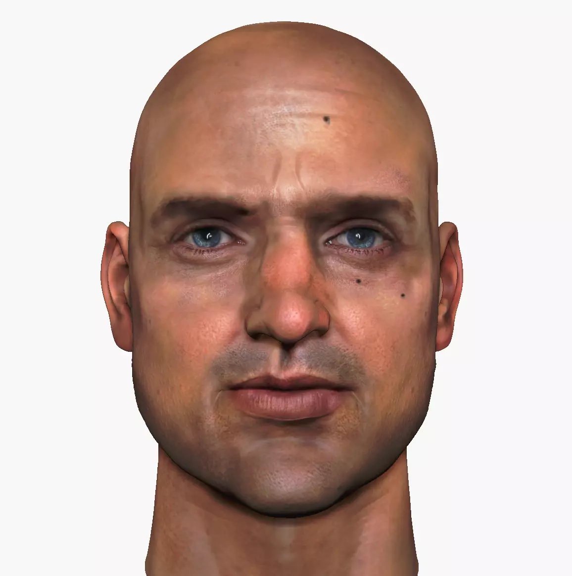 Male head PBR Realistic low poly Low-poly 3D model Low-poly 3D model_0