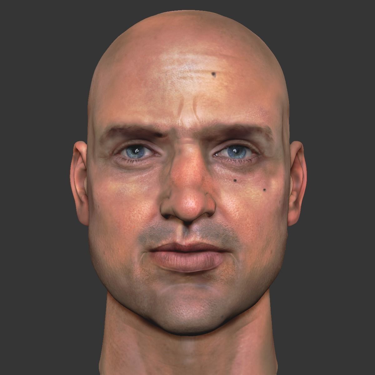 Male head PBR Realistic low poly Low-poly 3D model Low-poly 3D model_1