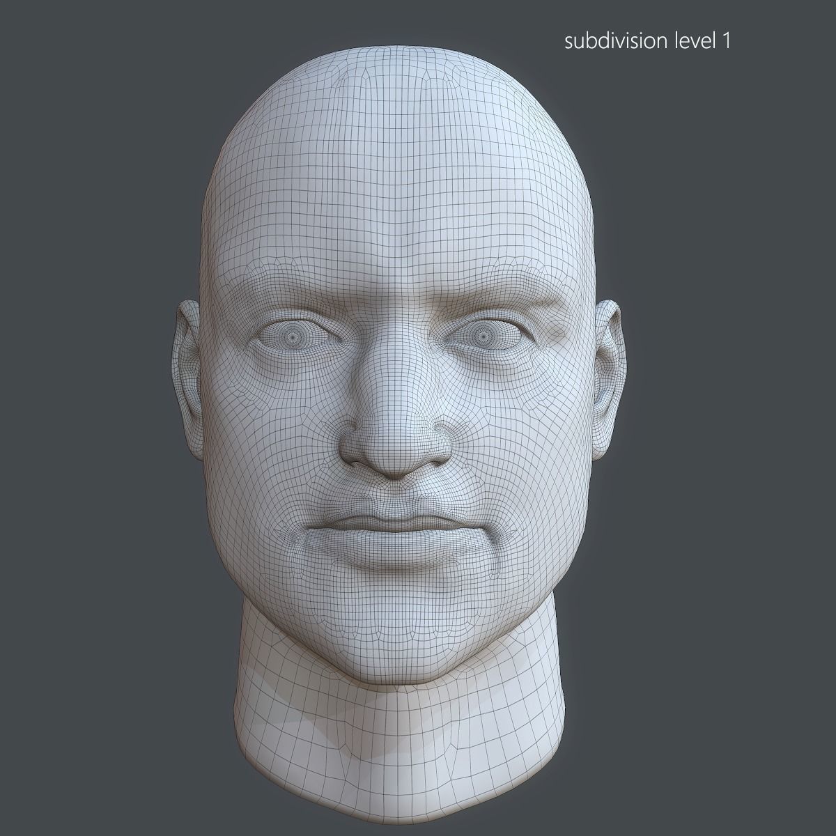 Male head PBR Realistic low poly Low-poly 3D model Low-poly 3D model_8