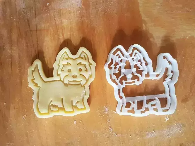 West Terrier dog cookie cutter 3D print model