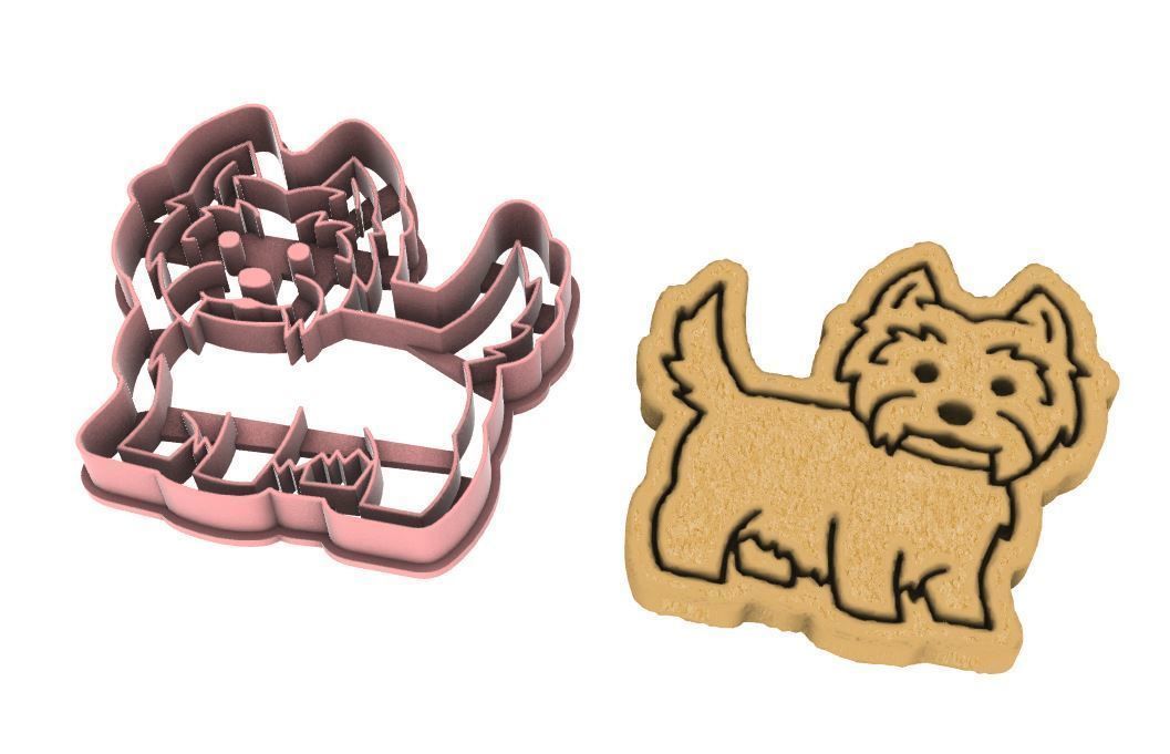 West Terrier dog cookie cutter 3D print model_4