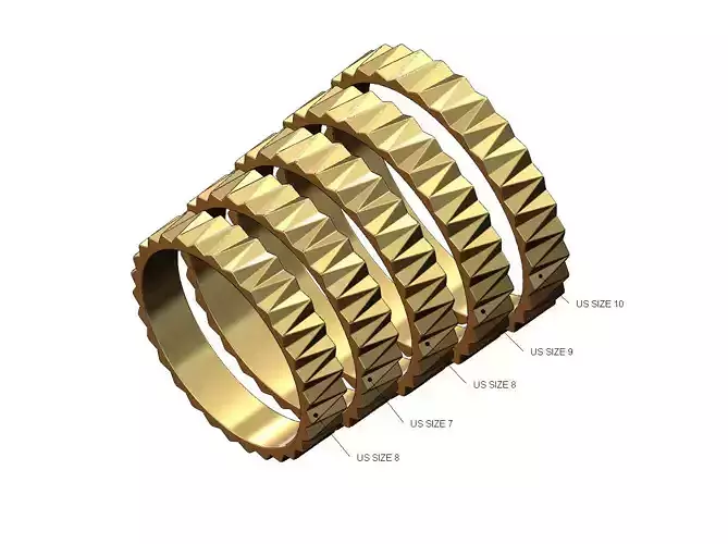 Triangular facets motif band