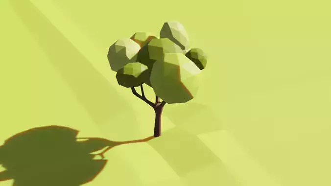 LowPolyTree1 tree in middle of field