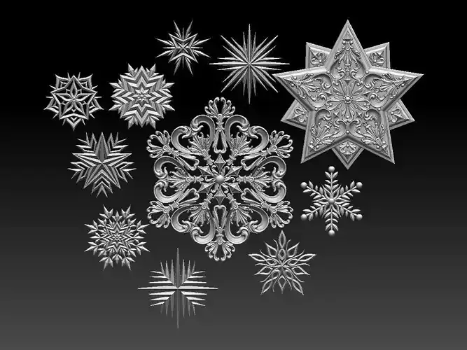 star snowflake 3D print model