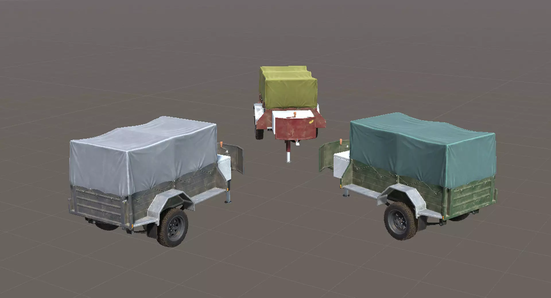 Car Trailer for Unity3D Low-poly 3D model_0