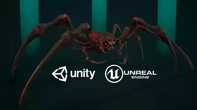 Spider 03 Low-poly 3D model