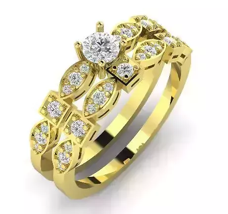 34 Womens ring with bend stones