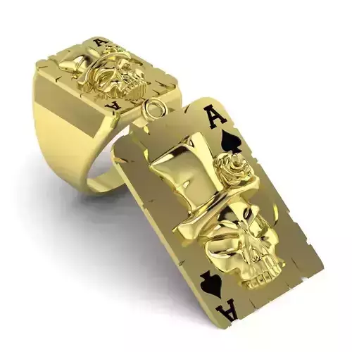 14   game card ring pendant joker