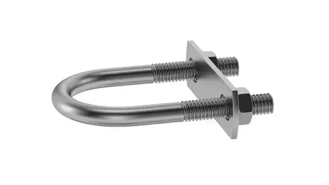 U Bolt two stainless steel bolts 3D model