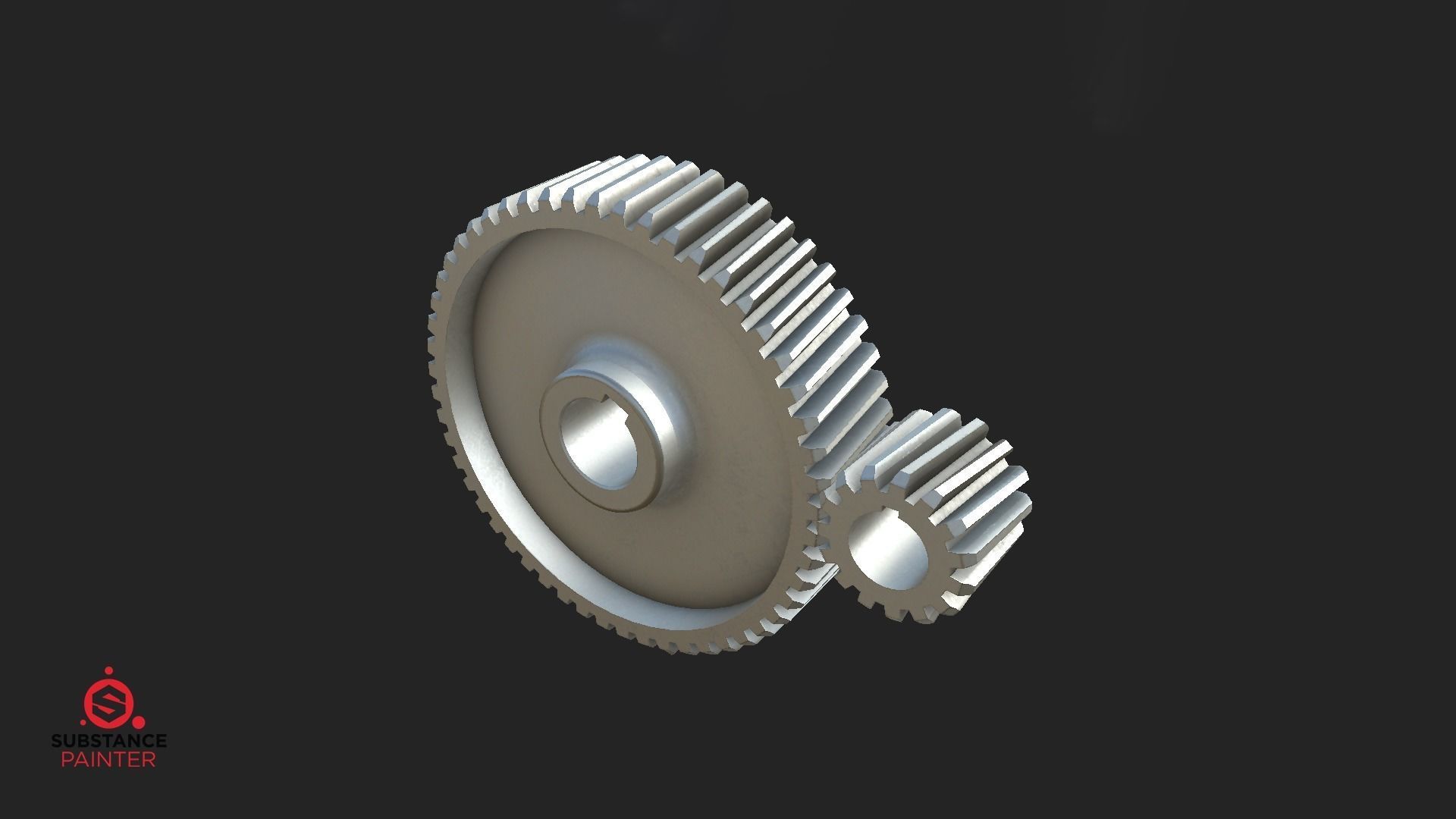 helical gear Low-poly 3D model_1