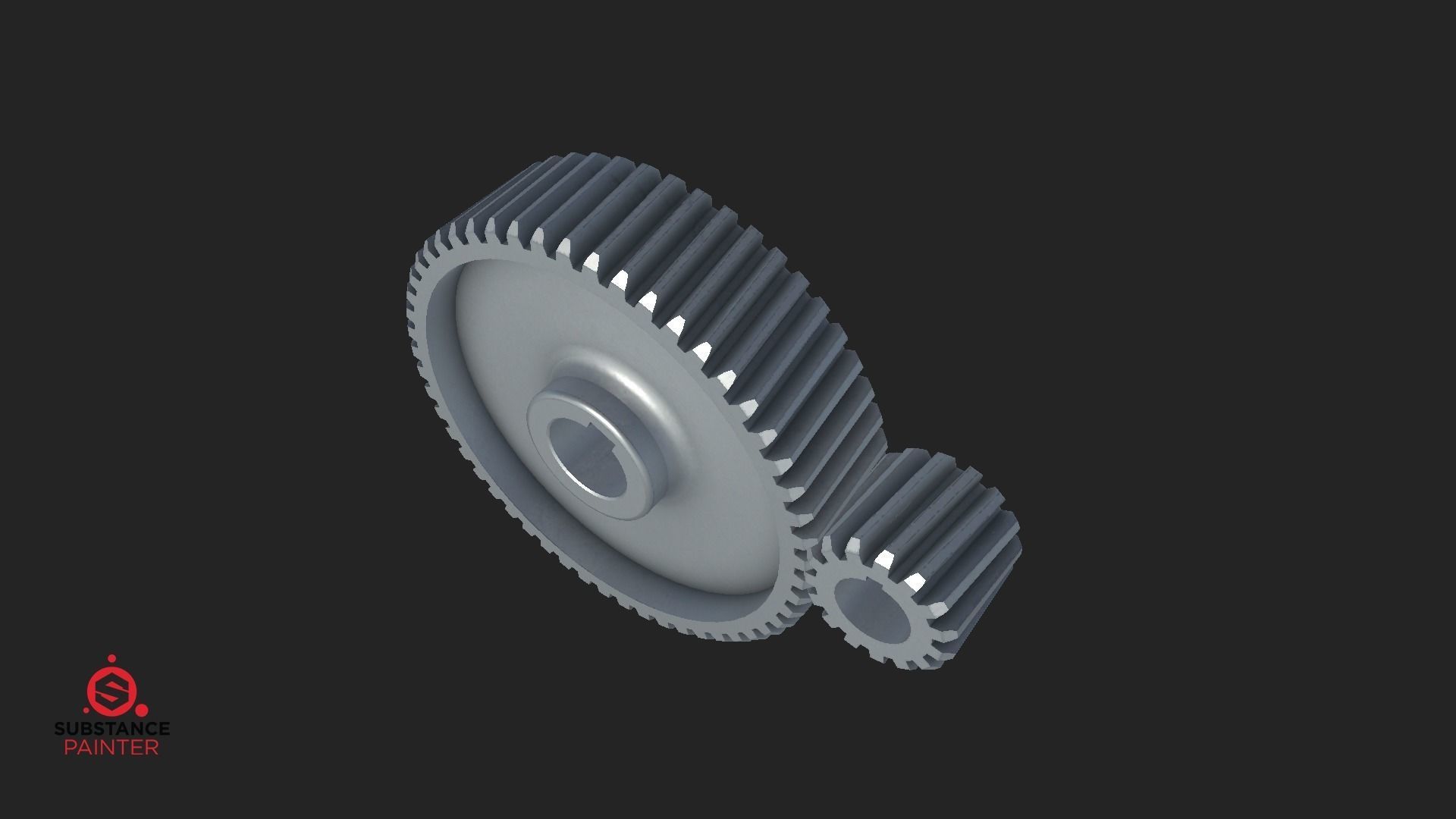 helical gear Low-poly 3D model_2
