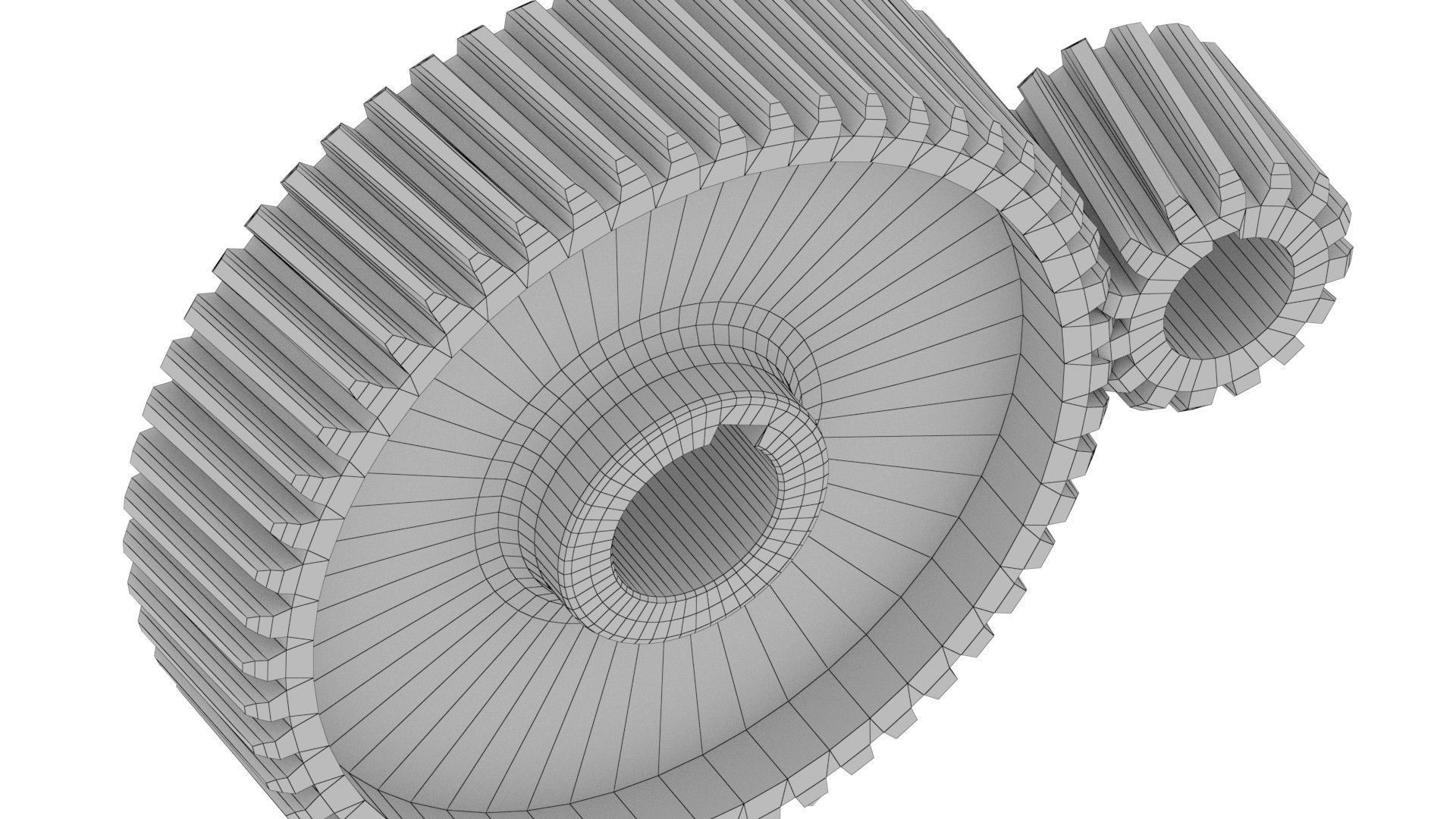 helical gear Low-poly 3D model_6