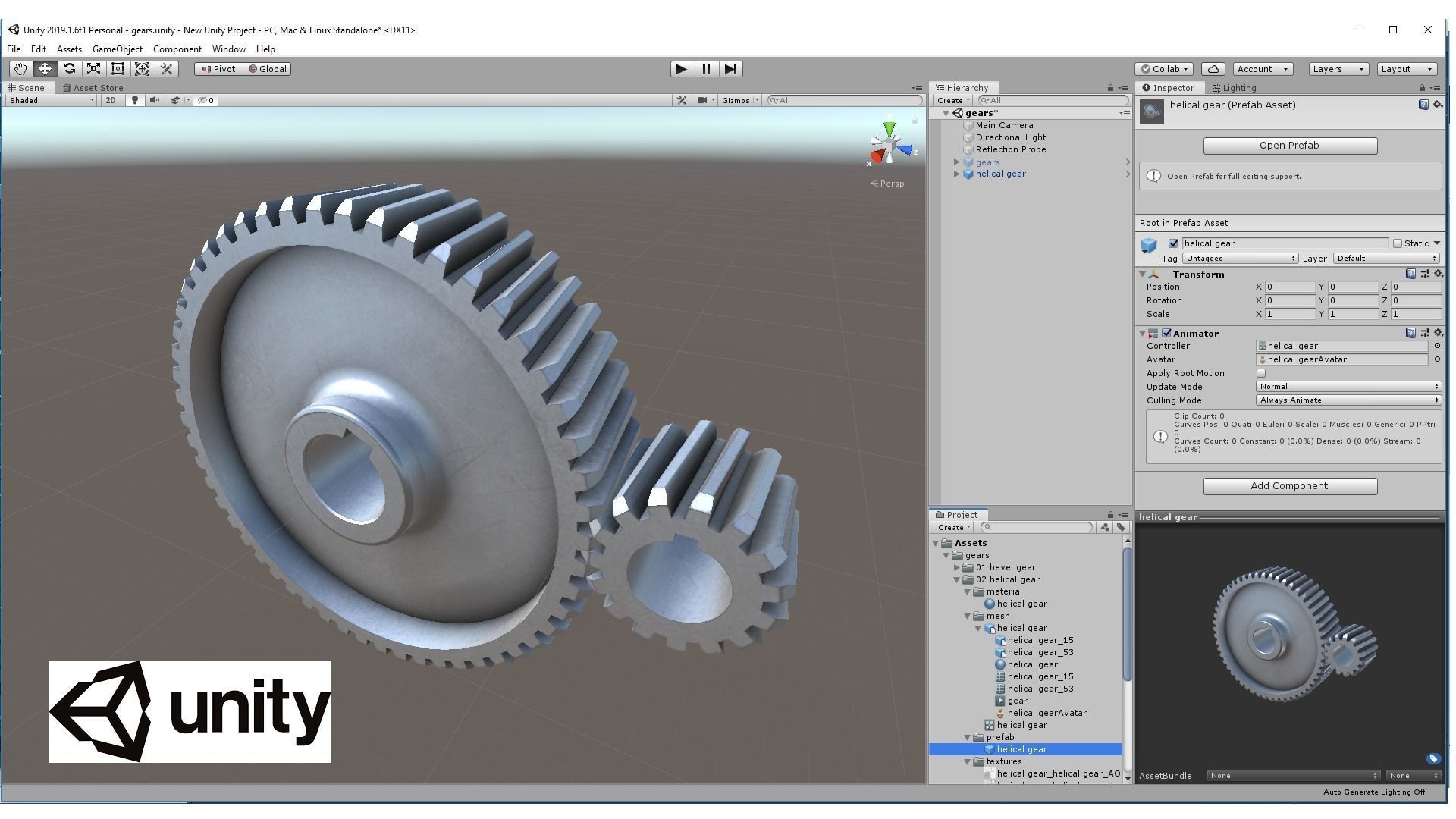 helical gear Low-poly 3D model_3